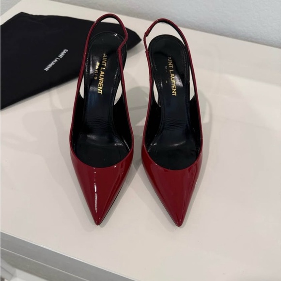 Saint Laurent Burgundy Slingback Heels very good condition - Picture 2 of 6